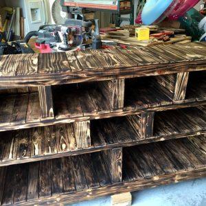 custom wooden pallet storage rack