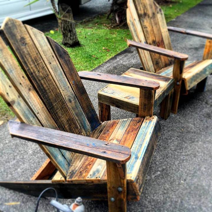 handcrafted pallet Adirondack chairs