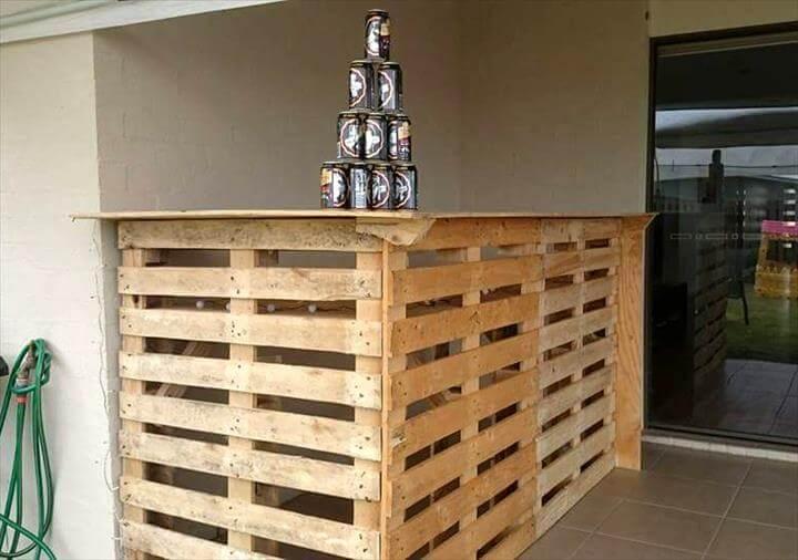 wooden bar made of pallets