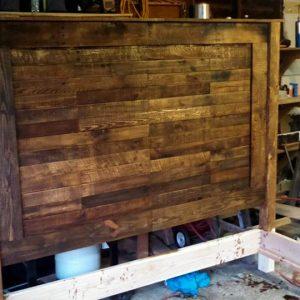 recycled pallet king headboard