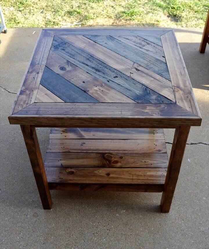 Rustic pallet end table