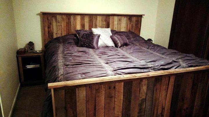 Wooden pallet bed