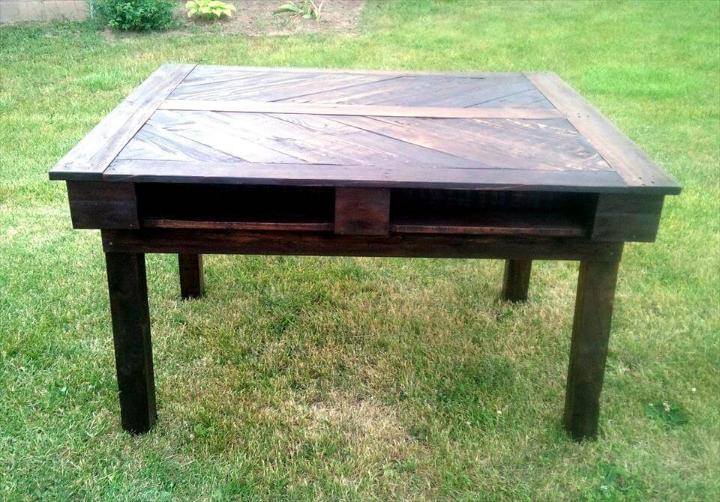 handcrafted wooden pallet dining table