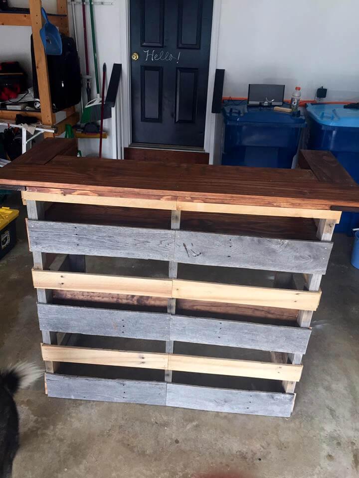 recycled wooden pallet bar
