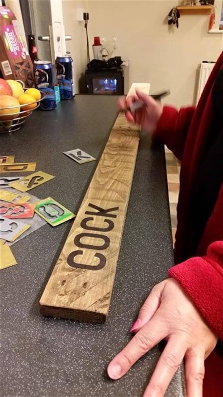 making the front name plate using one pallet length