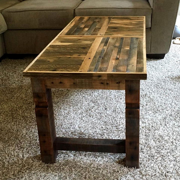  DIY Coffee Table  Made of Oak Pallets Easy Pallet Ideas