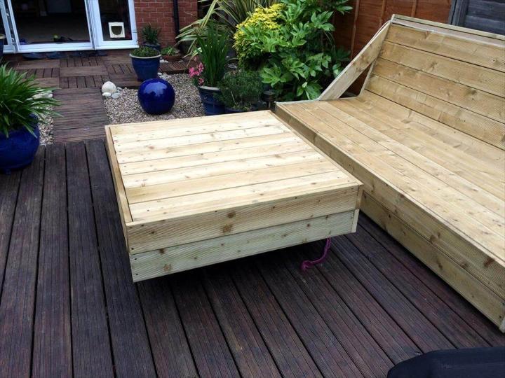pallet deck sofa and coffee table