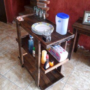 handcrafted wooden pallet trolley
