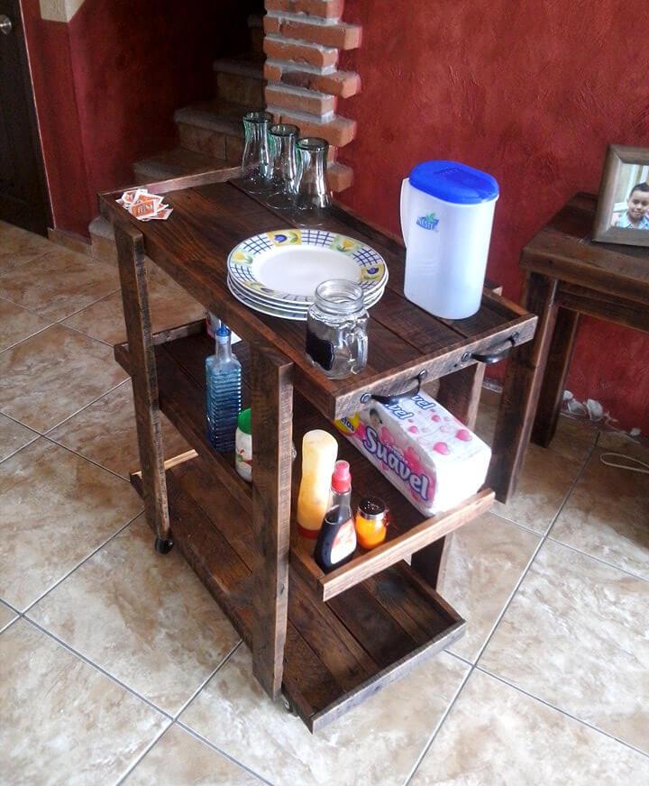 handcrafted wooden pallet trolley