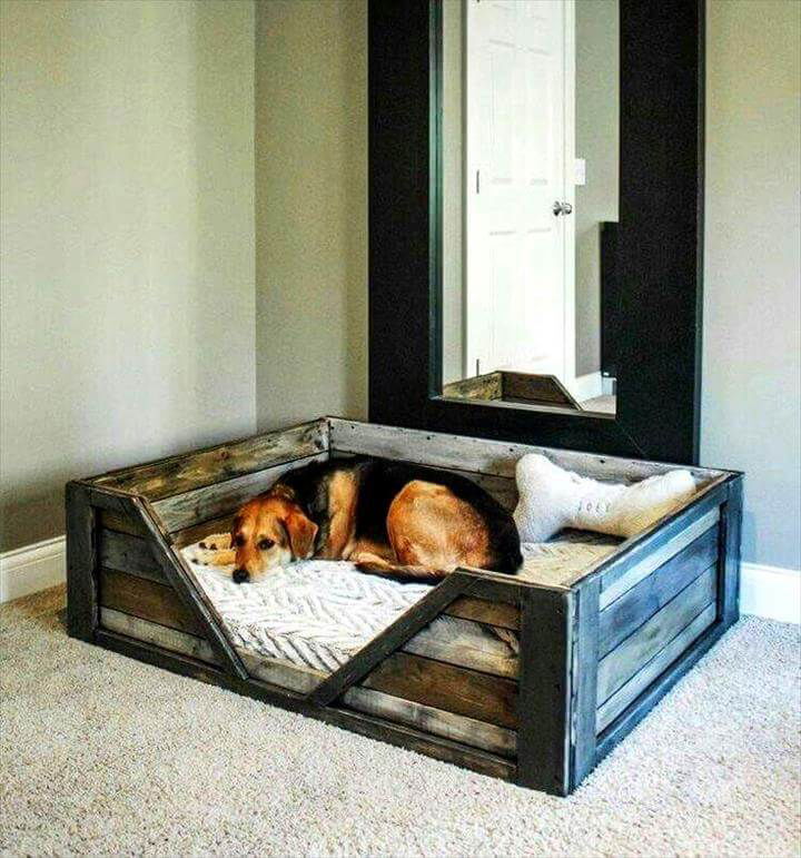 Dog bed from pallet cheap wood