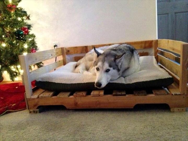 handcrafted pallet dog bed