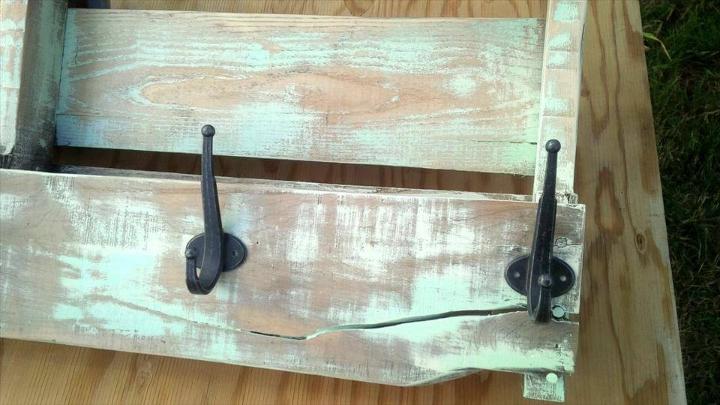 wooden coat rack made out of pallets