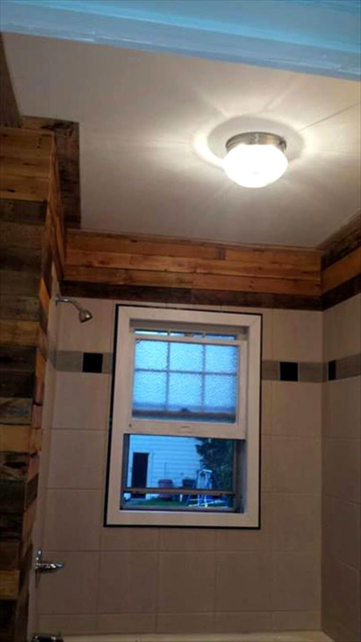 DIY Pallet Bathroom Wall Paneling - Easy Pallet Ideas