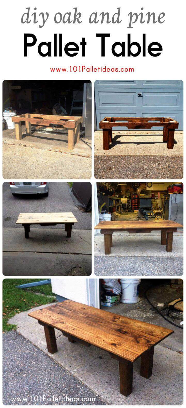 Diy Oak And Pine Pallet Table Easy Pallet Ideas