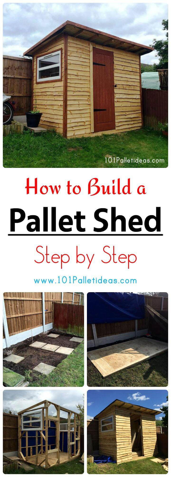 how to build a pallet shed - step by step - easy pallet ideas