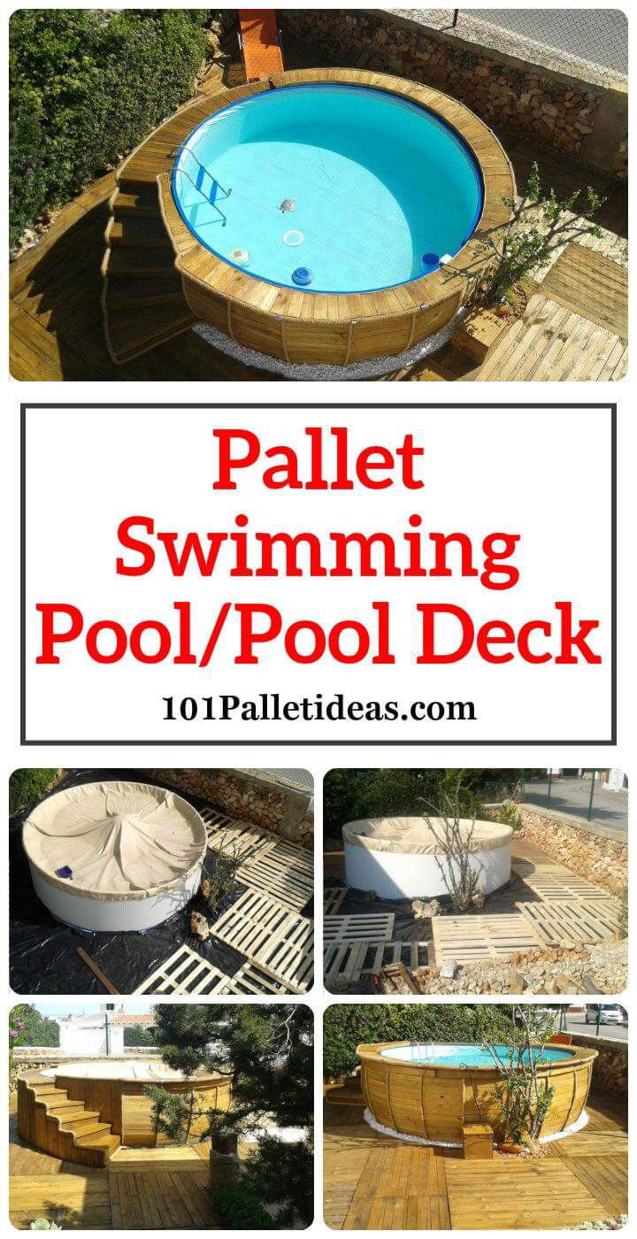 Pallet Swimming Pool / Pool Deck - Easy Pallet Ideas