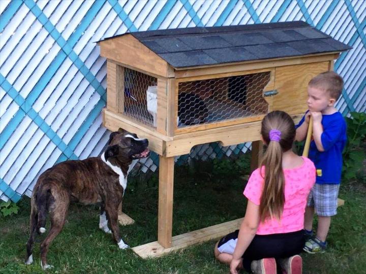 bunny house made out of pallets