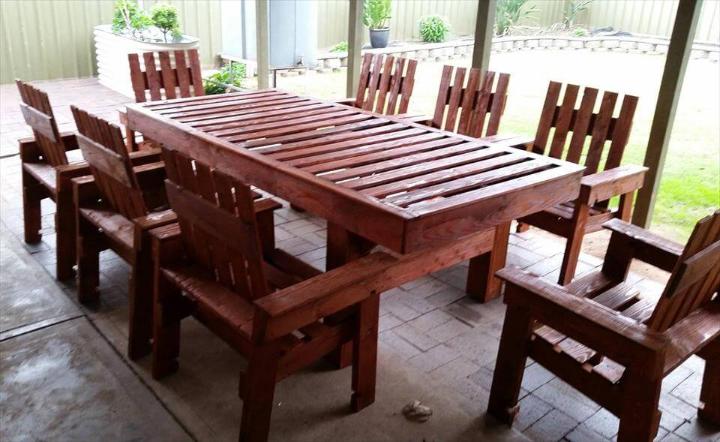 recycled pallet dining set