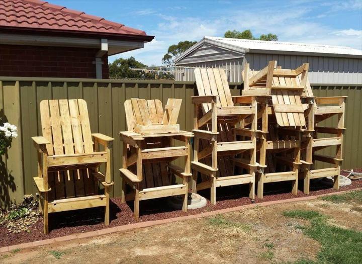 wooden chairs made of pallets