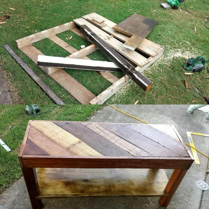 wooden pallet TV unit or coffee table