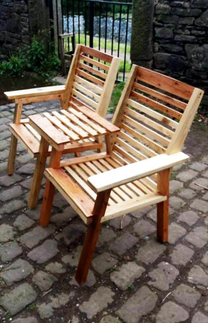 Upcycled Pallet Chair / Bench - Easy Pallet Ideas