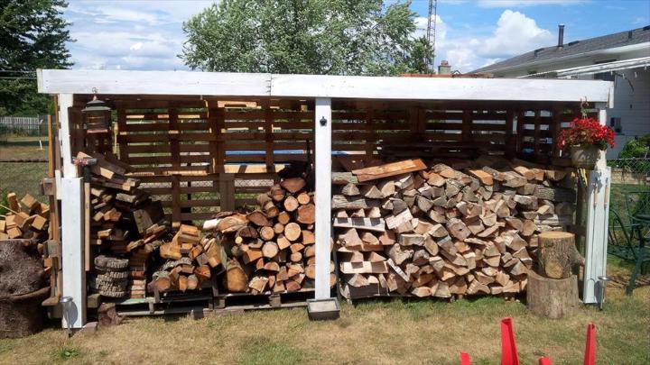 budget-friendly pallet firewood shed