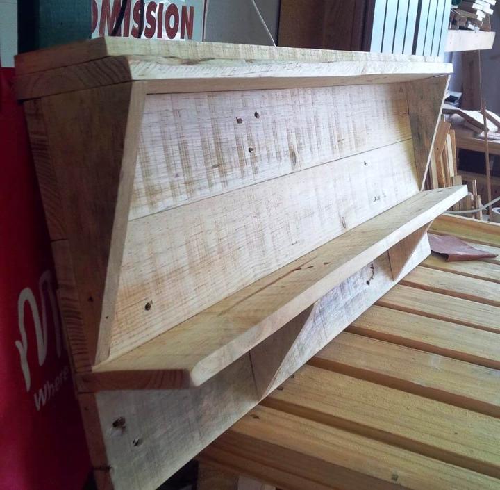 handmade wooden pallet shelf