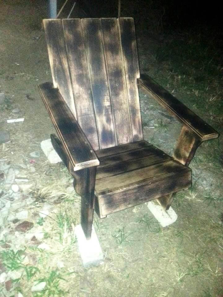 scorched pallet outdoor chair