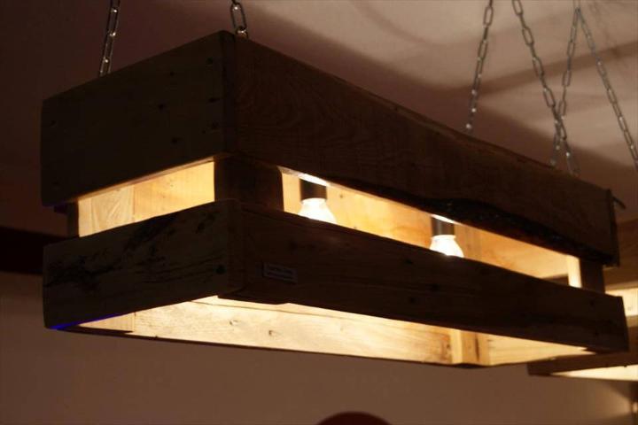 woode pallet pendant bar light