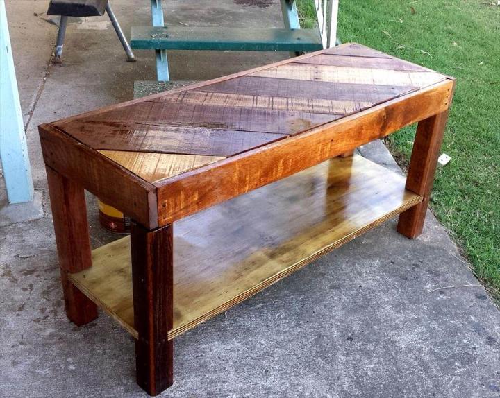 reclaimed pallet coffee table or TV unit