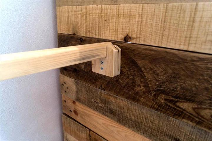 repurposed wooden pallet corner cupboard or closet