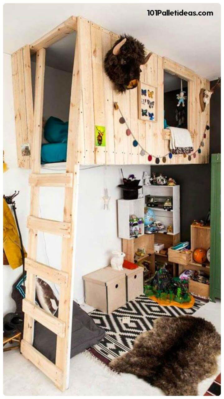 pallet loft bed