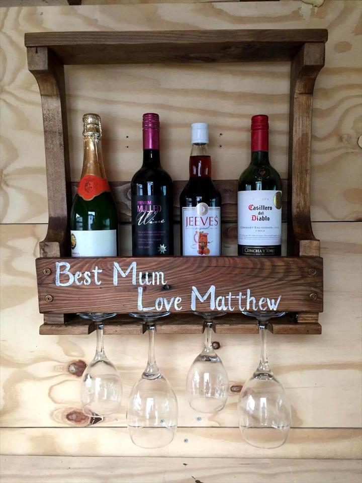 handmade wooden pallet mini bar for the shed