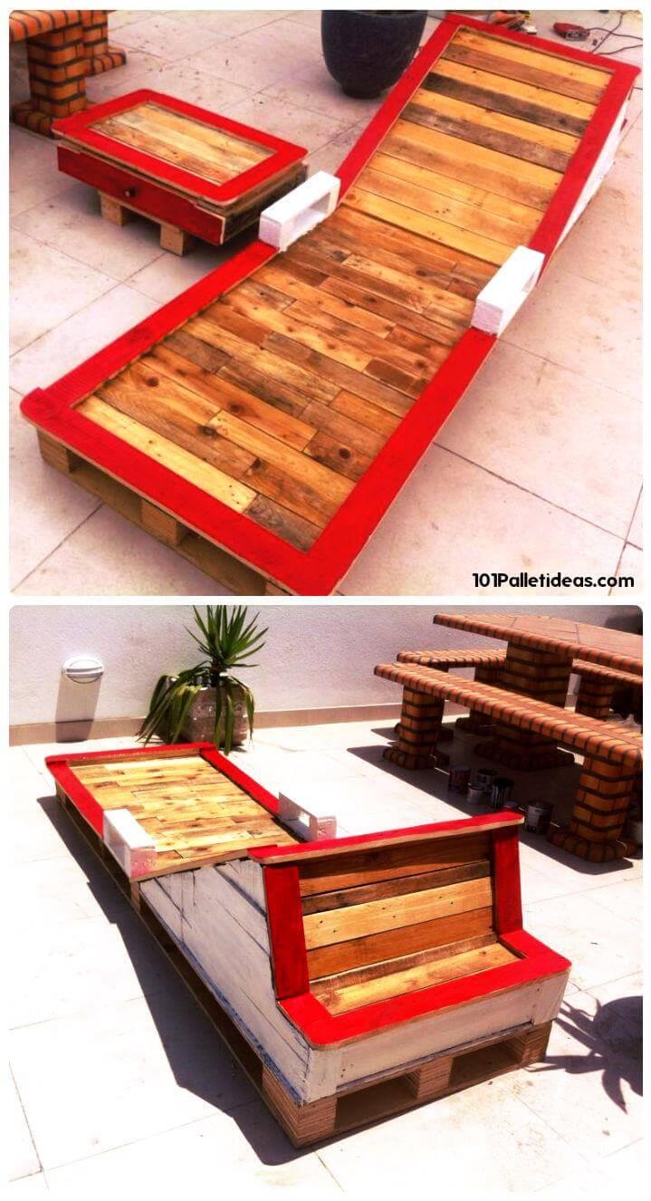pallet patio chaise lounge or garden lounger