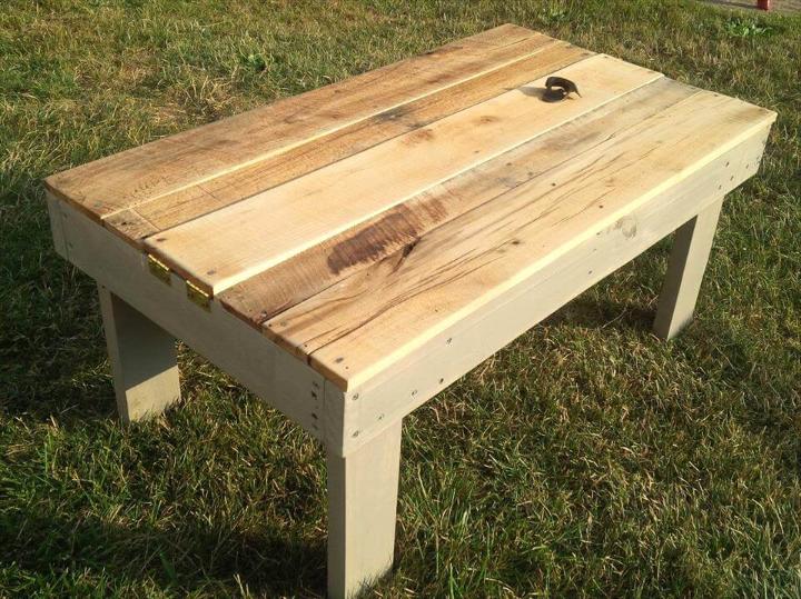handcrafted wooden pallet secret beer cooler coffee table