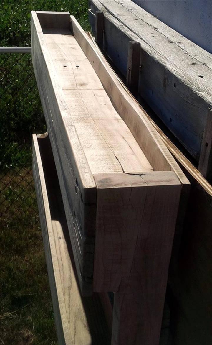 robust wooden pallet wall shelf