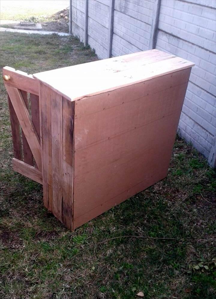 wooden pallet storage cabinet