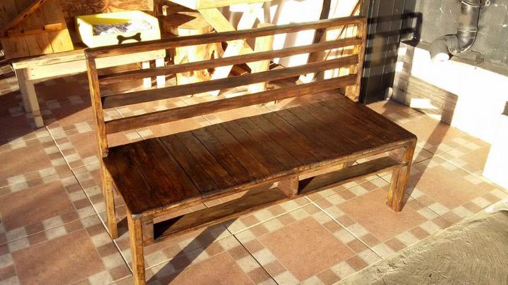 diy wooden pallet rustic bench
