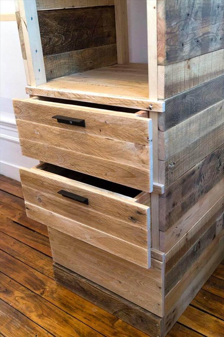rustic wooden pallet cupboard or closet