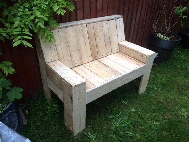 upcycled wooden pallet garden bench