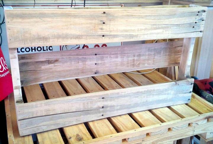 rustic wooden pallet shelf