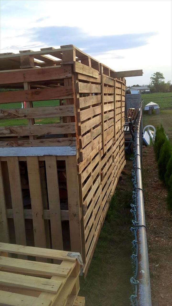 self-installed pallet firewood shed