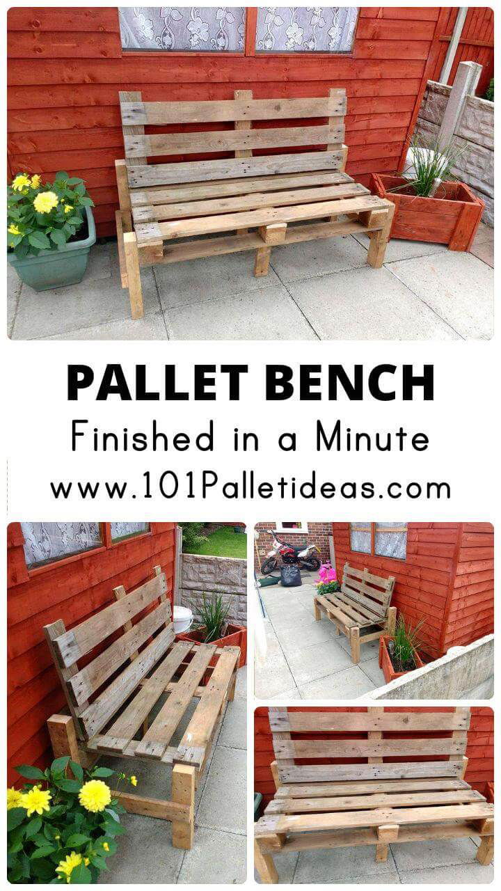 Pallet Bench Finished in a Minute - Easy Pallet Ideas