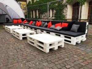 Large Pallet Sofa Set for Outdoor Seating - Easy Pallet Ideas