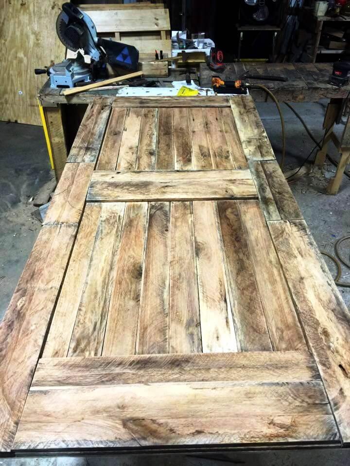 upcycled wooden pallet door