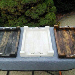upcycled wooden pallet serving trays