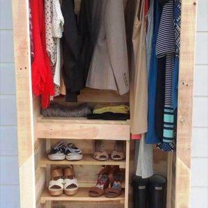 upcycled wooden pallet wardrobe or closet