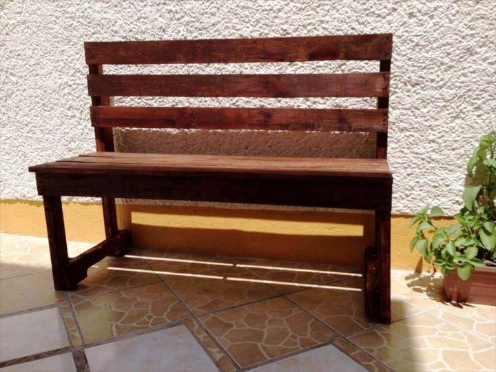 handcrafted wooden pallet bench