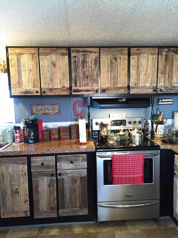 Improved Kitchen Cabinets Using Old Pallets 