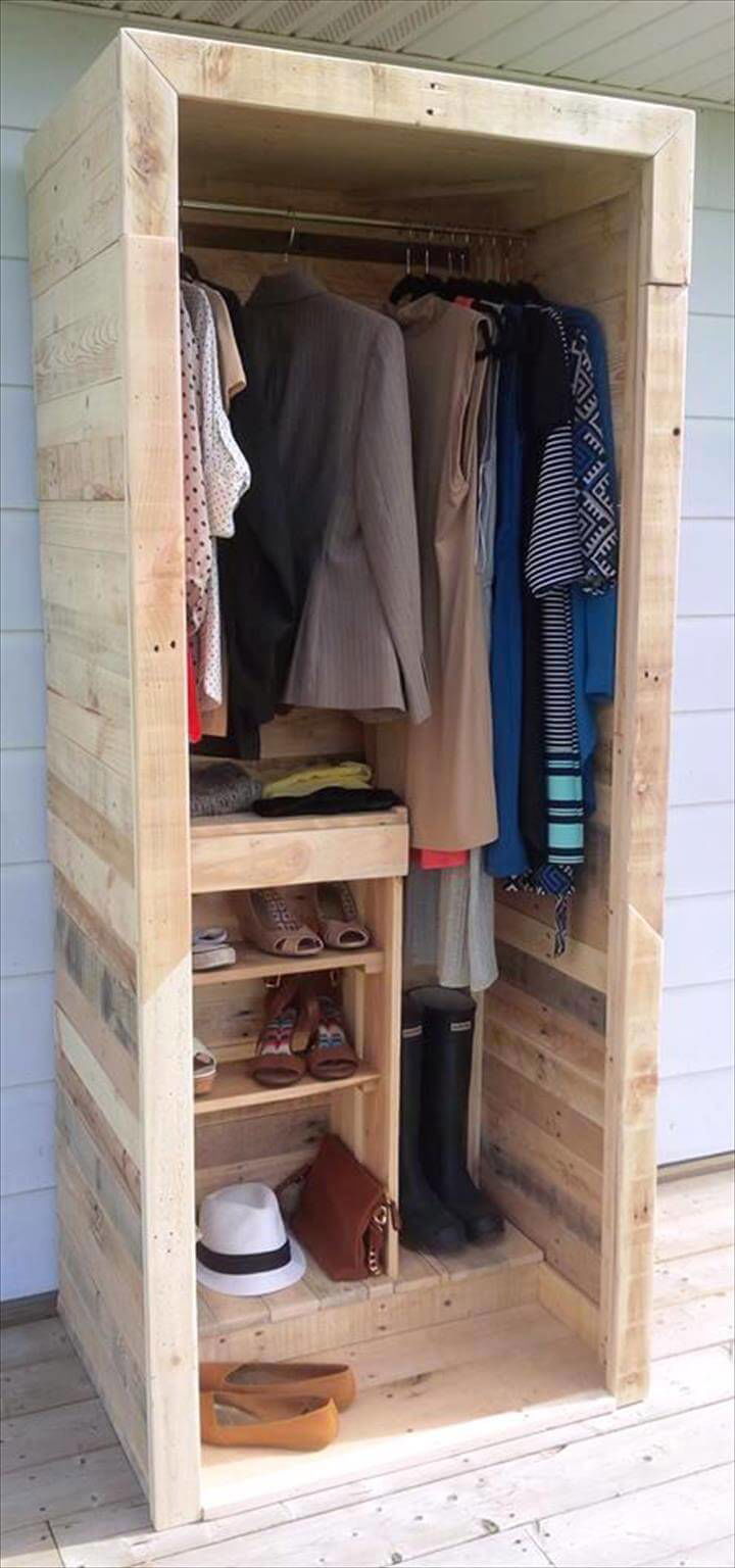 Built a Pallet  Wardrobe  or Pallet  Closet Easy Pallet  Ideas 